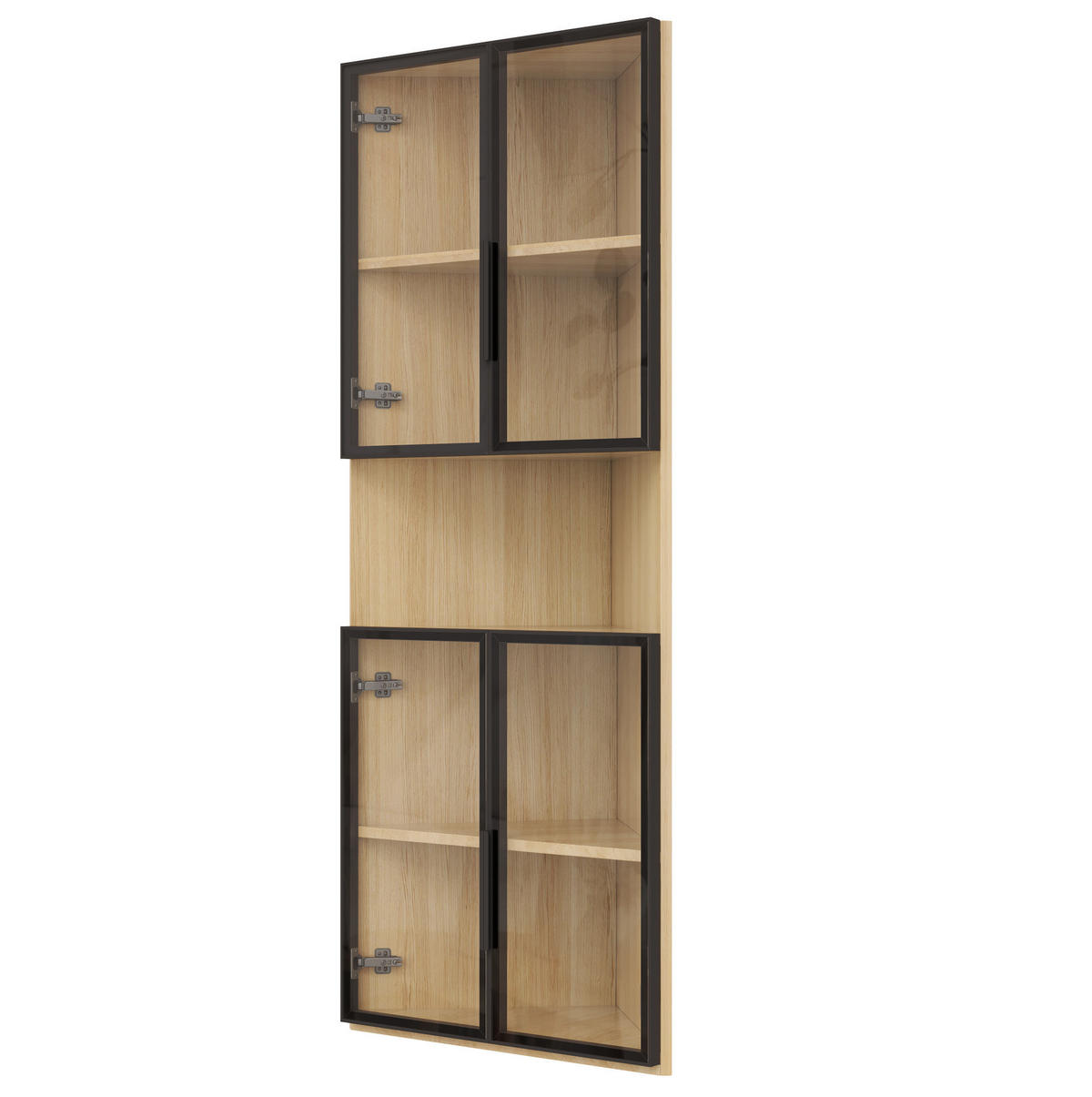 VITRINE 62/32/160 cm aus MDF mit LED-Beleuchtung Eichefarben - Eichefarben, Holzwerkstoff (62/160/32cm) - Modenvie