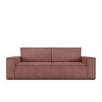 3-SITZER-SCHLAFSOFA NAPI in Pet Friendly Cord-Stoff, Rosa - Pink/Schwarz, Textil (244/89/101cm) - KONSIMO®