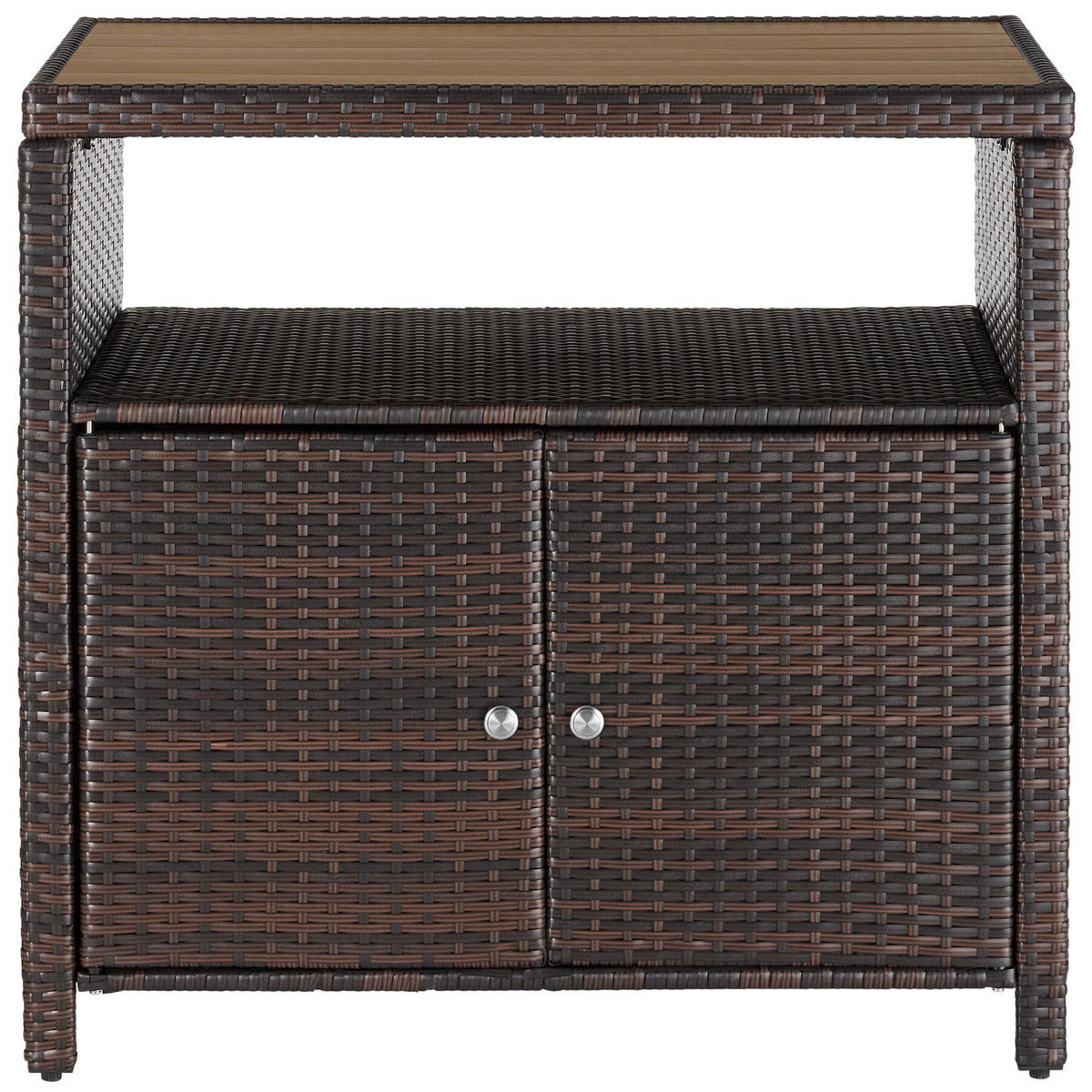 GARTENSCHRANK Monscia, höhenverstellbare Füße, 90 x 55,5 x 87 cm, braun - Braun, Kunststoff (90/97/55.5cm) - tectake