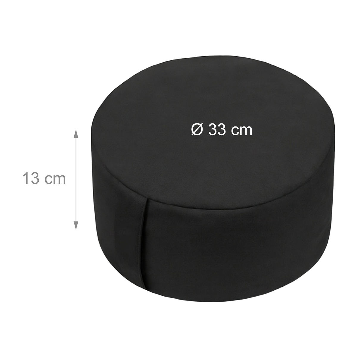 MEDITATIONSKISSEN - Schwarz, Naturmaterialen/Textil (33/33/13cm) - Relaxdays