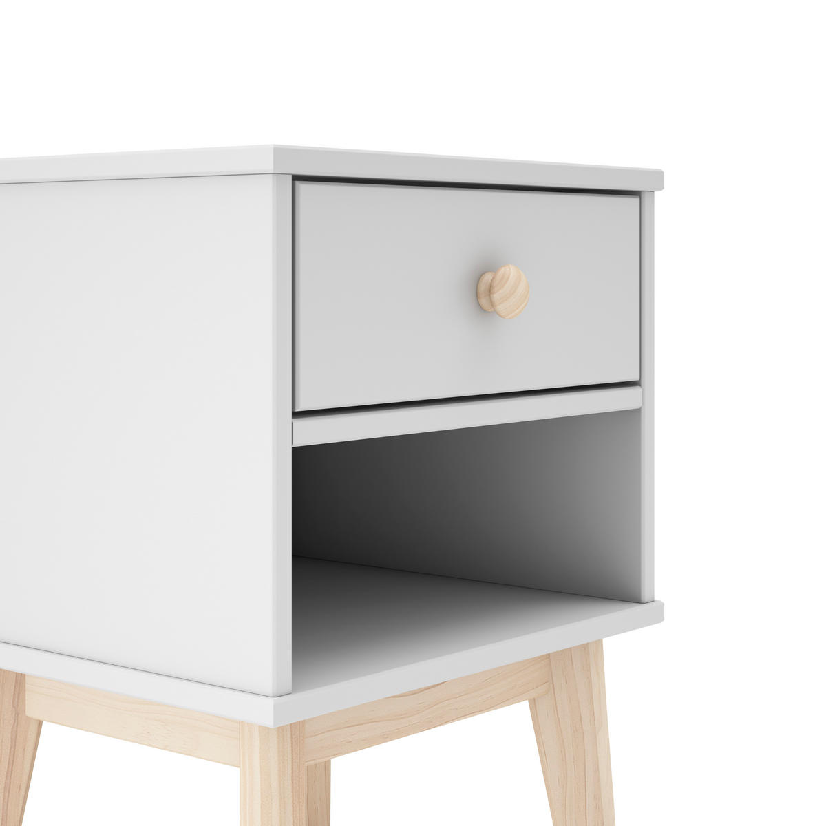 NACHTTISCH Esteban Weiß 40/35/53.1 cm - Weiß, Holz (35/53.1/40cm) - Calicosy