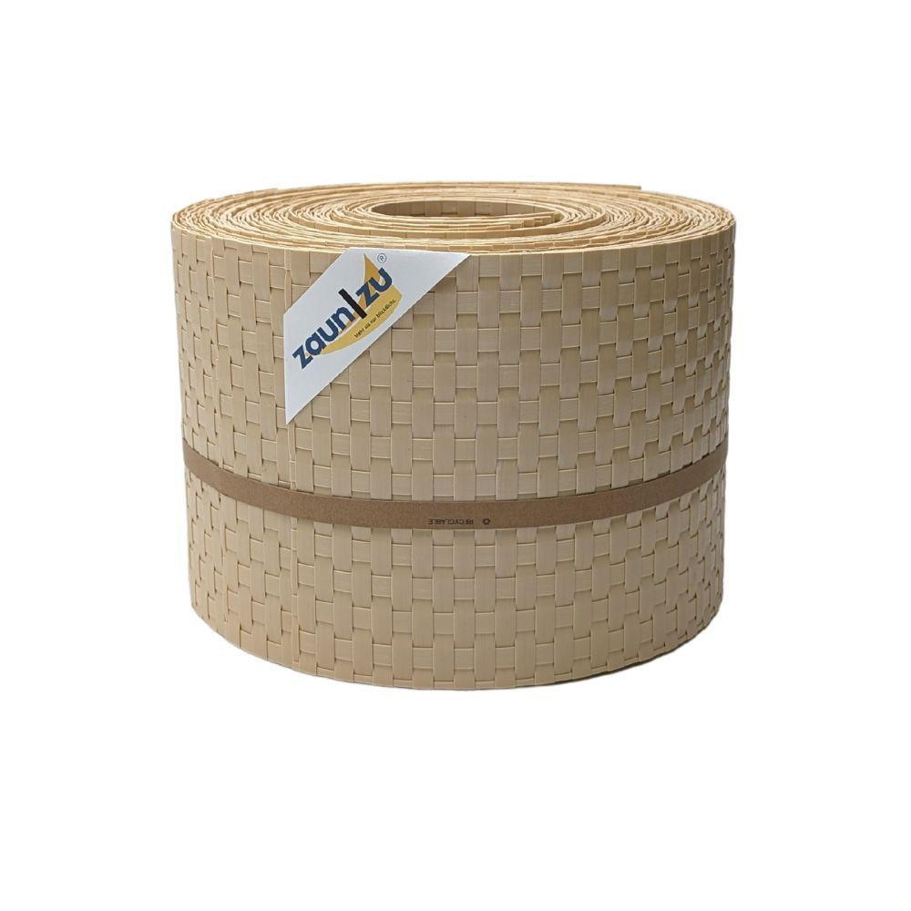 SICHTSCHUTZSTREIFEN Rattan für Doppelstabmatten UV-beständig Beige 10x 2,55m - Beige, Kunststoff (2550/19cm) - ZAUN|ZU