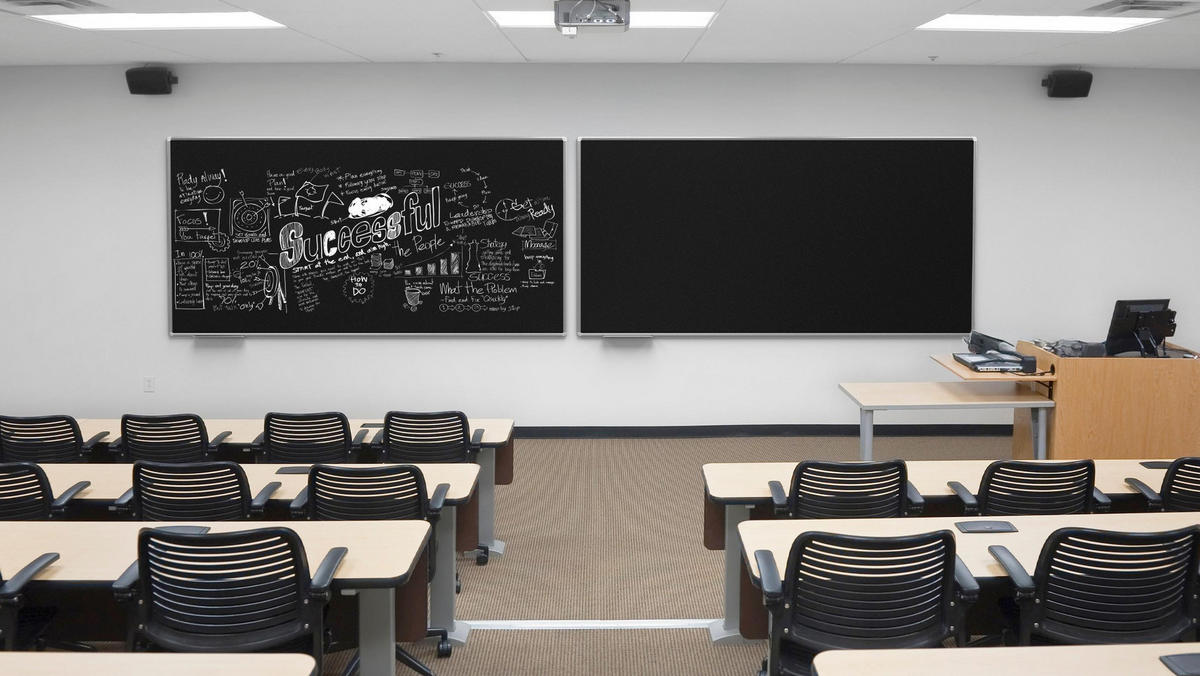 SCHWARZE magnetische Kreidetafel mit Alurahmen EXPO 240x120cm - Schwarz, Metall (240/120/1.6cm) - ALLboards