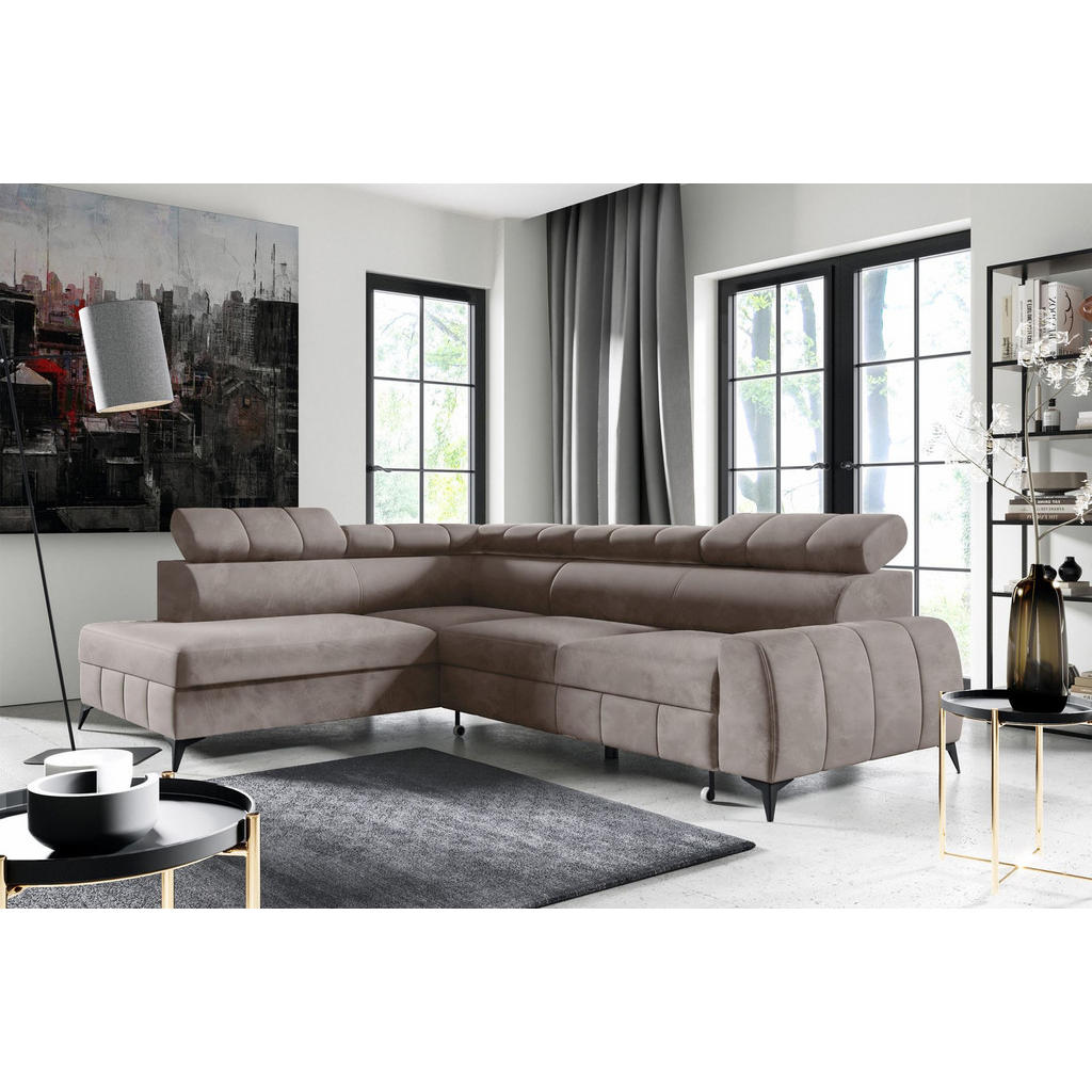 Thumbnail - Selsey Ecksofa, Hellbraun, Textil, 4-Sitzer, Ottomane links,L-Form, 274x203 cm, Wohnzimmer, Sofas & Couches, Wohnlandsch...