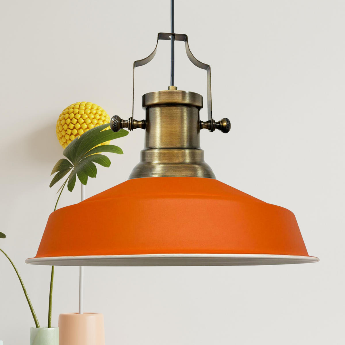 HÄNGELAMPE Asletl Industrial 40/36 cm - Orange, Metall (36/40/37cm) - Bamyum