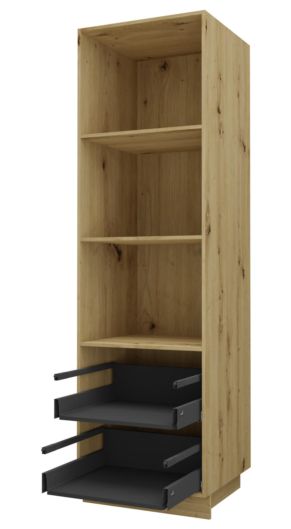 BACKOFEN-HOCHSCHRANK Kvantum D14/RU/2A/356 Vanille Matt / Eiche Artisan Matt 60 / 59 / 207cm - Creme/Eiche Artisan, Holz/Holzwerkstoff (60/207/59cm) - Feldmann-Wohnen