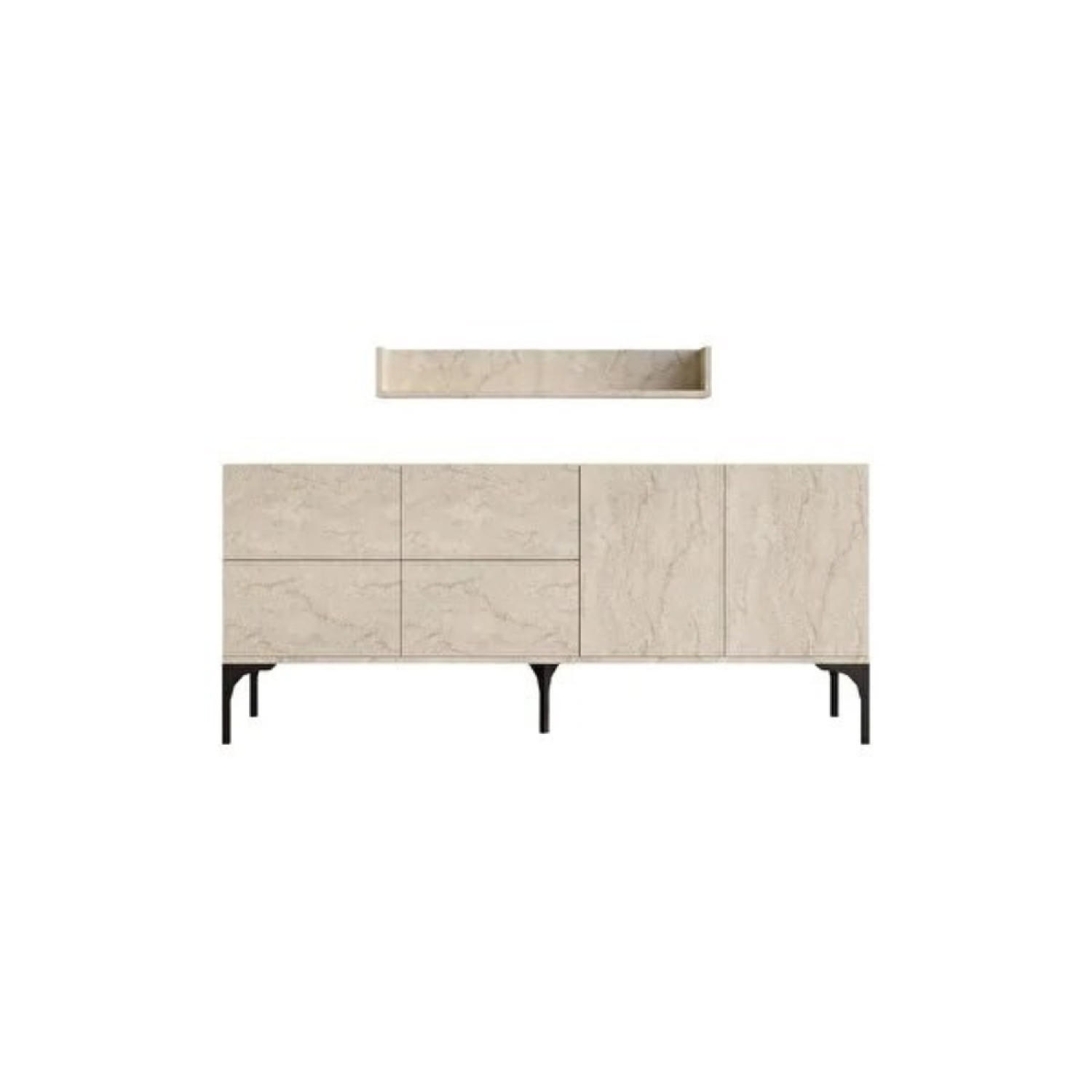 SIDEBOARD Aura Gold Länge 180 cm - Goldfarben, Holzwerkstoff (180/40/55cm) - Concept Usine