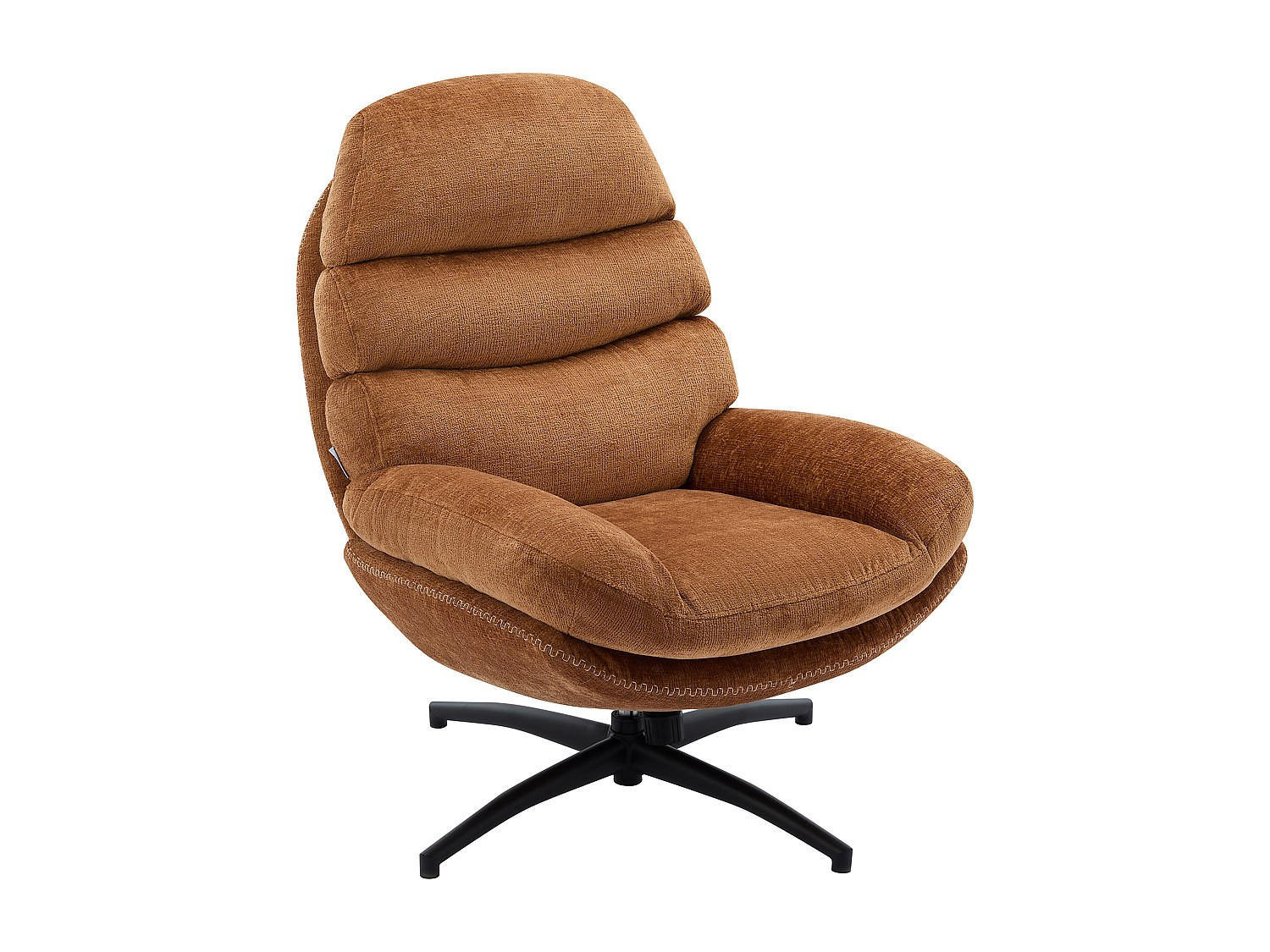 DREHSESSEL - Stoff - Terracotta - LIZUTA - Braun, Textil (93/99/78cm) - Vente-Unique