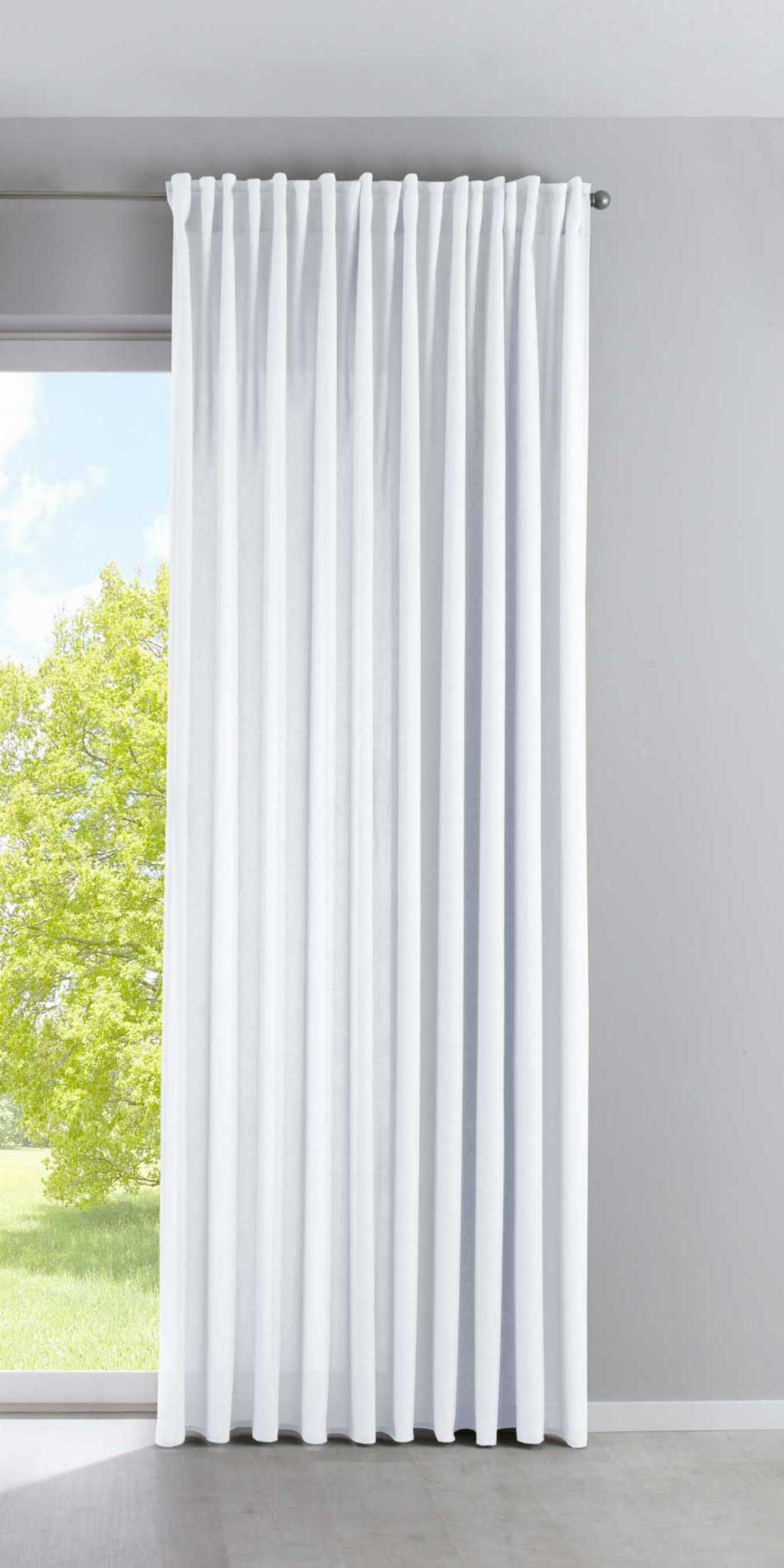 SCHLAUFENGARDINE »Palermo« HxB 250x300 cm Weiß - Weiß, Textil (300/250cm) - Gardinenbox