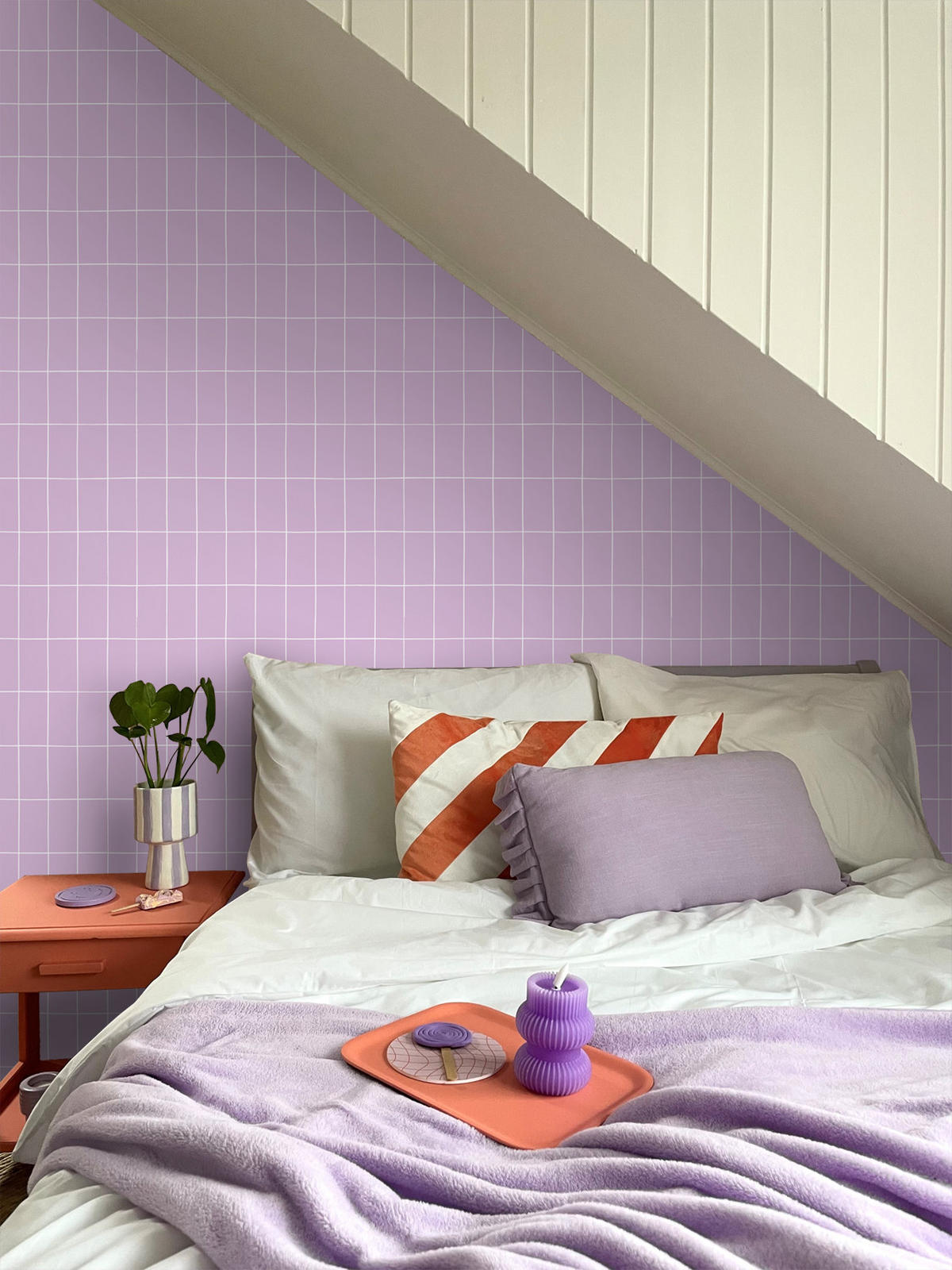 TAPETE kleine Fliesen 53 cm x 10.05 m - Lila, Papier (53/1000cm) - ESTAhome