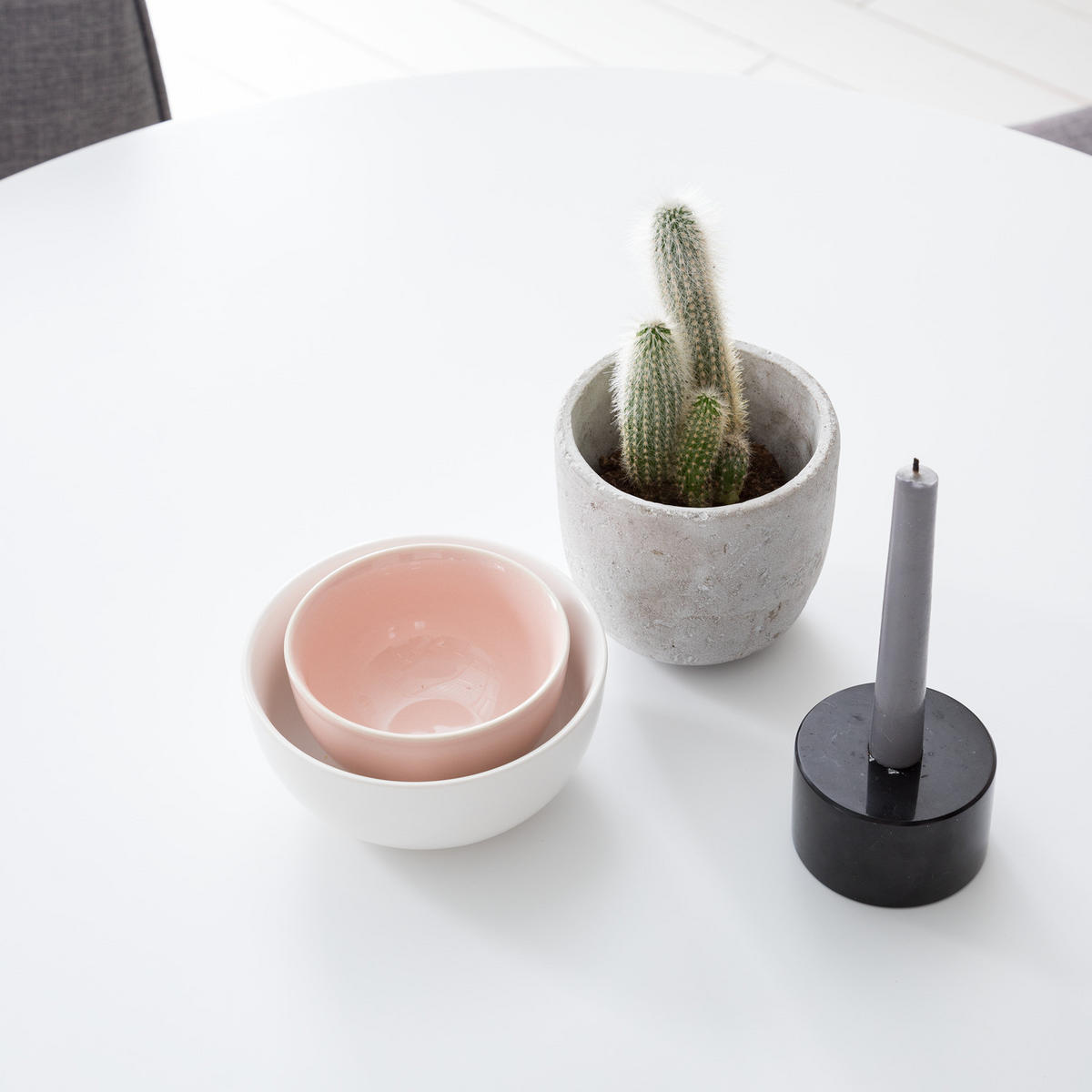 ESSTISCH - Esche teilmassiv, Weiß / Esche - Weiß, Holzwerkstoff (90/90/1cm) - home24