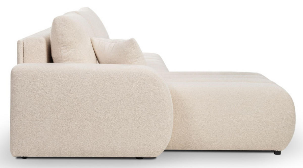 ECKSOFA Creme ALOO Mit Schlaffunktion Links Stoff Bouclé - Beige, Textil (276/176cm) - Sepro Meble