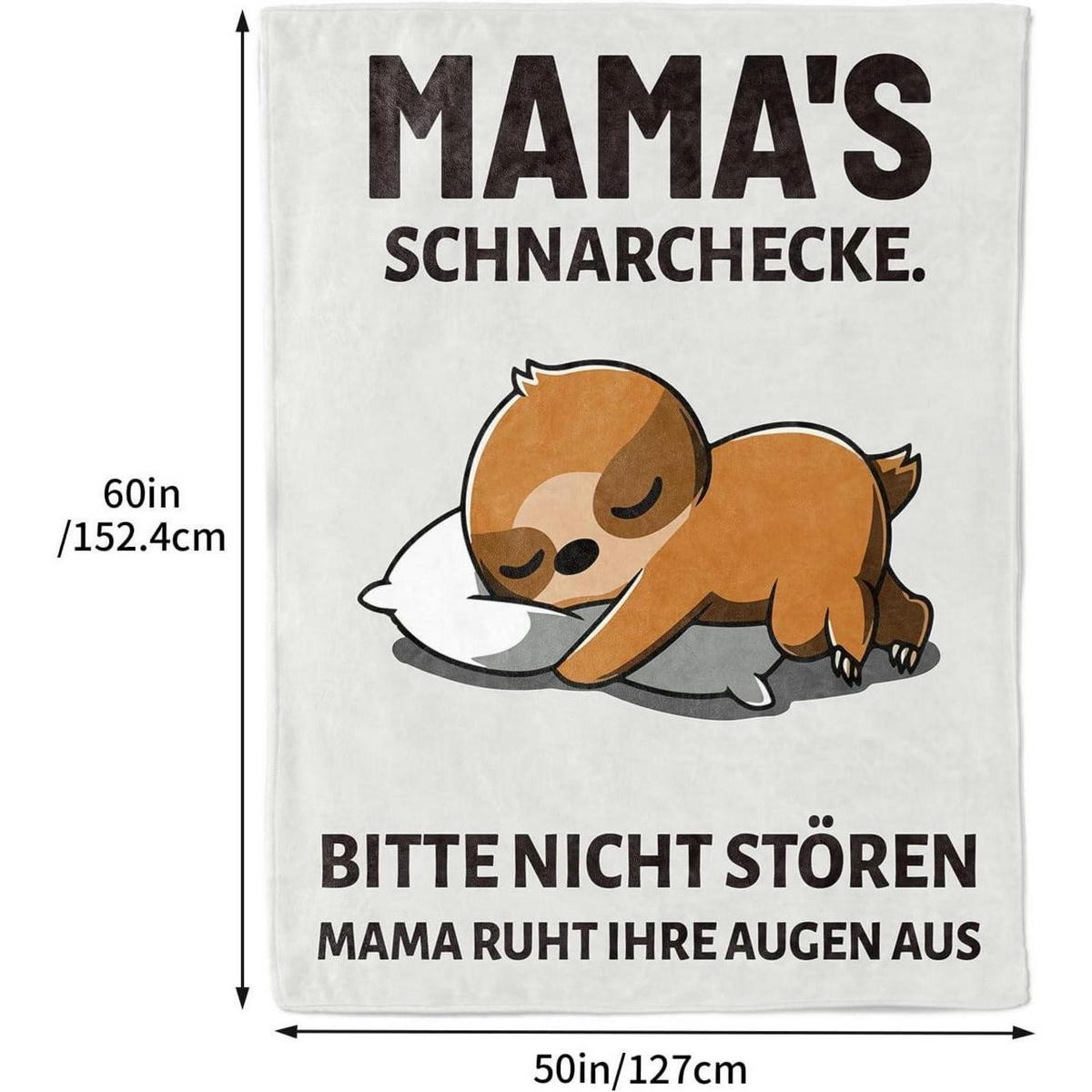 KUSCHELDECKE Mama Geschenk Flanell Weiß - Weiß, Textil (127/152.4cm)