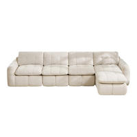ECKSOFA 334/160/68 cm Beige Chenille mit 1 Fußhocker - Beige, Textil (334/160cm) - Oxeza