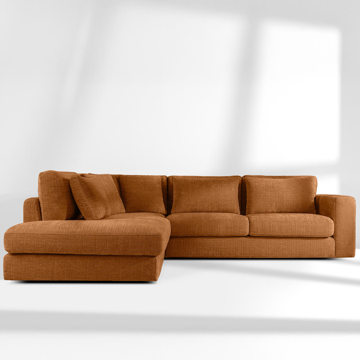 ECKSOFA links VERUS - Rot, Holz/Holzwerkstoff (297/248cm) - KONSIMO®