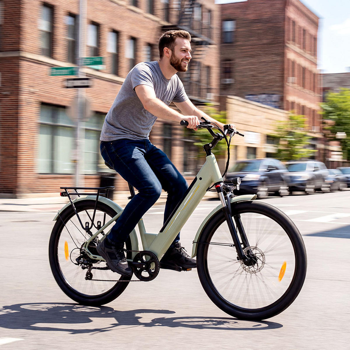E-BIKE Grün – 100 km Reichweite, 250W Motor, Komfort & Sicherheit - Hellgrün, Metall (25cm) - Touroll