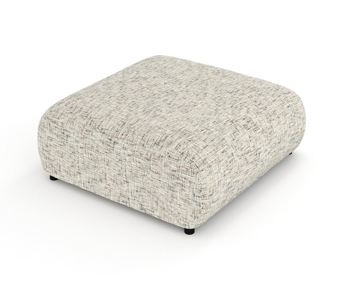 POUF L Zanzibar Beige Webstoff - Beige/Schwarz, Holz/Holzwerkstoff (110/37/110cm) - Maison de Reve