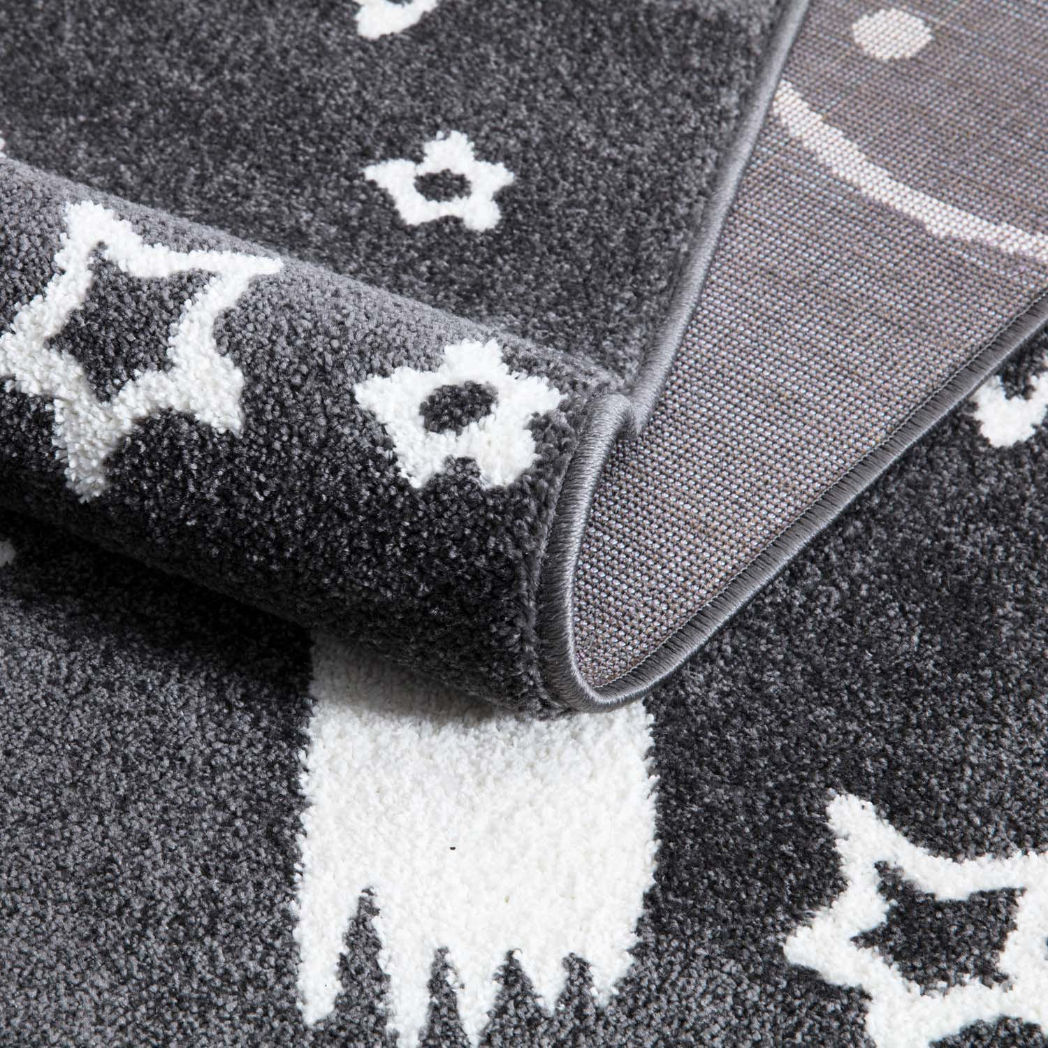 Thumbnail - carpet city Kinderteppich, Grau, Textil, Märchen/ Fantasie, Rechteckig, 80x150 cm, Oeko-Tex® Standard 100, für Fußbodenh...