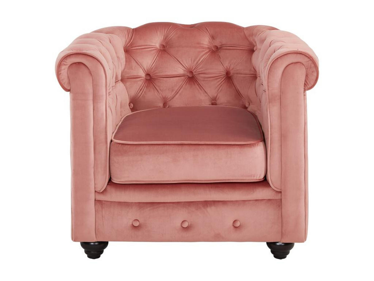 SESSEL 2er-Set - Samt - Rosa - CHESTERFIELD - Pink, Textil (78/72/82cm) - Vente-Unique