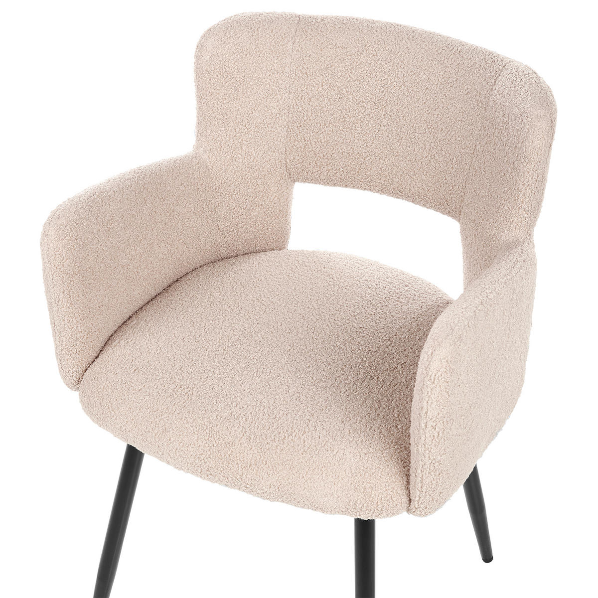 ESSZIMMERSTUHL Beige Sanilac - Beige/Schwarz, Textil (54/76/50cm) - Beliani