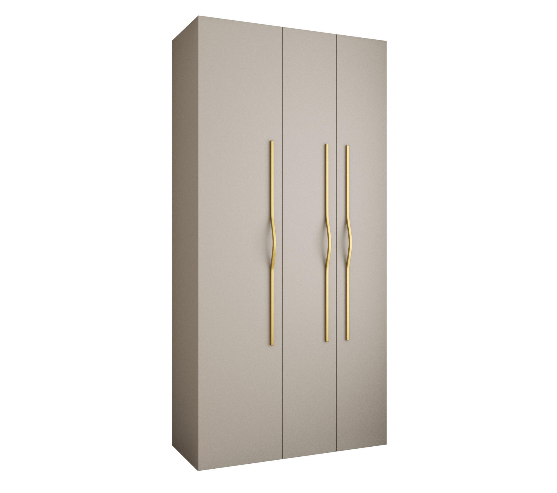 DREHTÜRENSCHRANK 245,5/120/40 3-türig - Kaschmir/Goldfarben, Holz/Metall (120/245.5/40cm) - Abiks Möbel