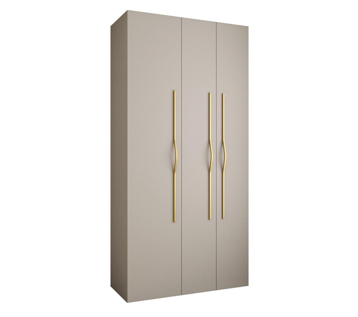 DREHTÜRENSCHRANK 245,5/120/50 3-türig - Kaschmir/Goldfarben, Holz/Metall (120/245.5/50cm) - Abiks Möbel