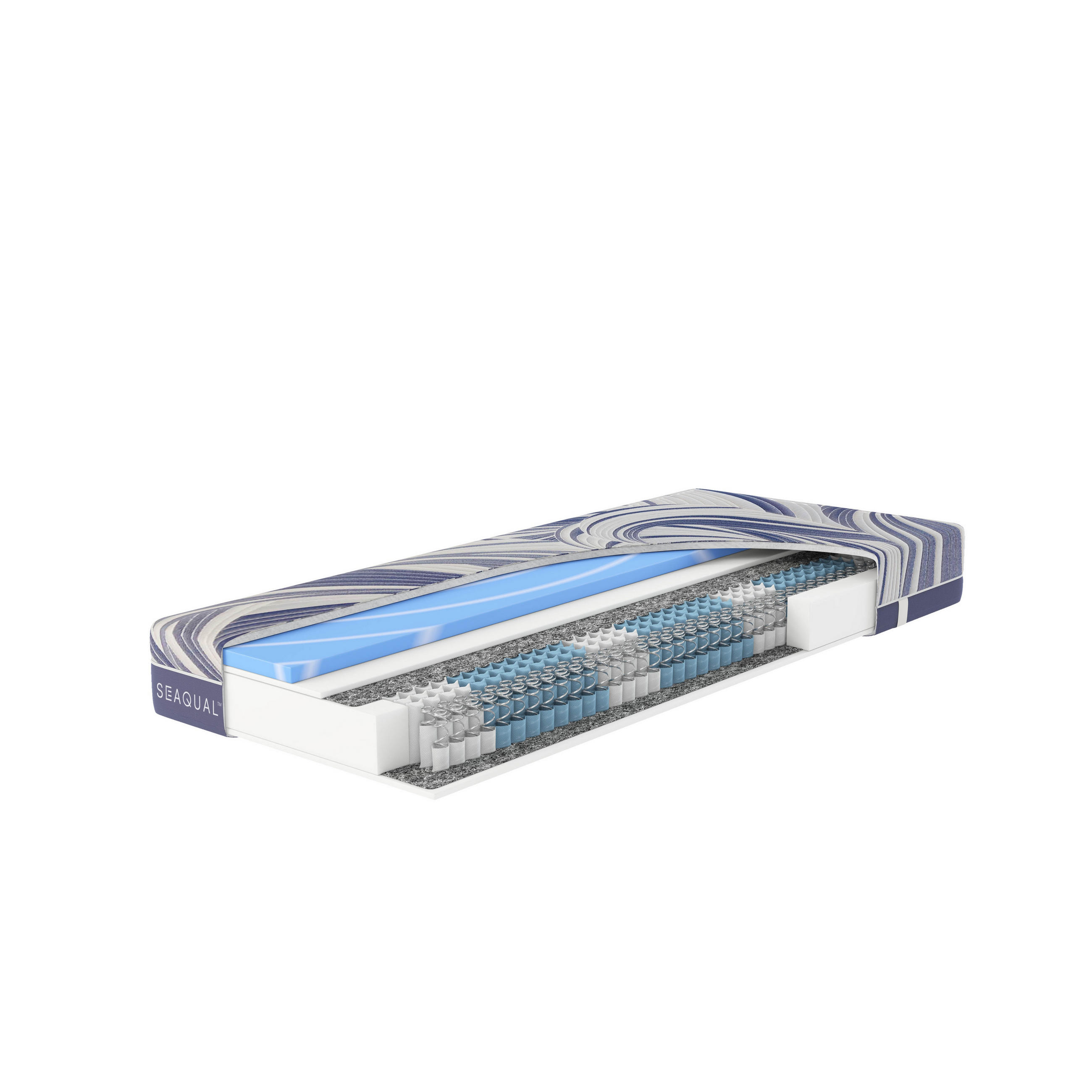 TASCHENFEDERKERN-MATRATZE "Ocean Clean TFK", H2, 90 x 200 cm, Höhe: ca. 21 cm - Blau, Textil (90/200cm) - Hn8 Schlafsysteme