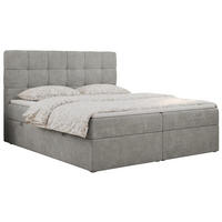 BOXBETT ERNI 120/200 - Hellgrau Strukture - H3 - Hellgrau, Holz/Textil (120/200cm) - MKS