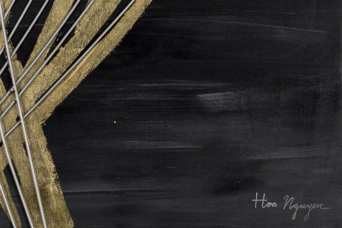 ACRYLBILD HANDGEMALT 60/80 cm - Goldfarben/Schwarz, Holz/Textil (2.41/80cm) - KUNSTLOFT