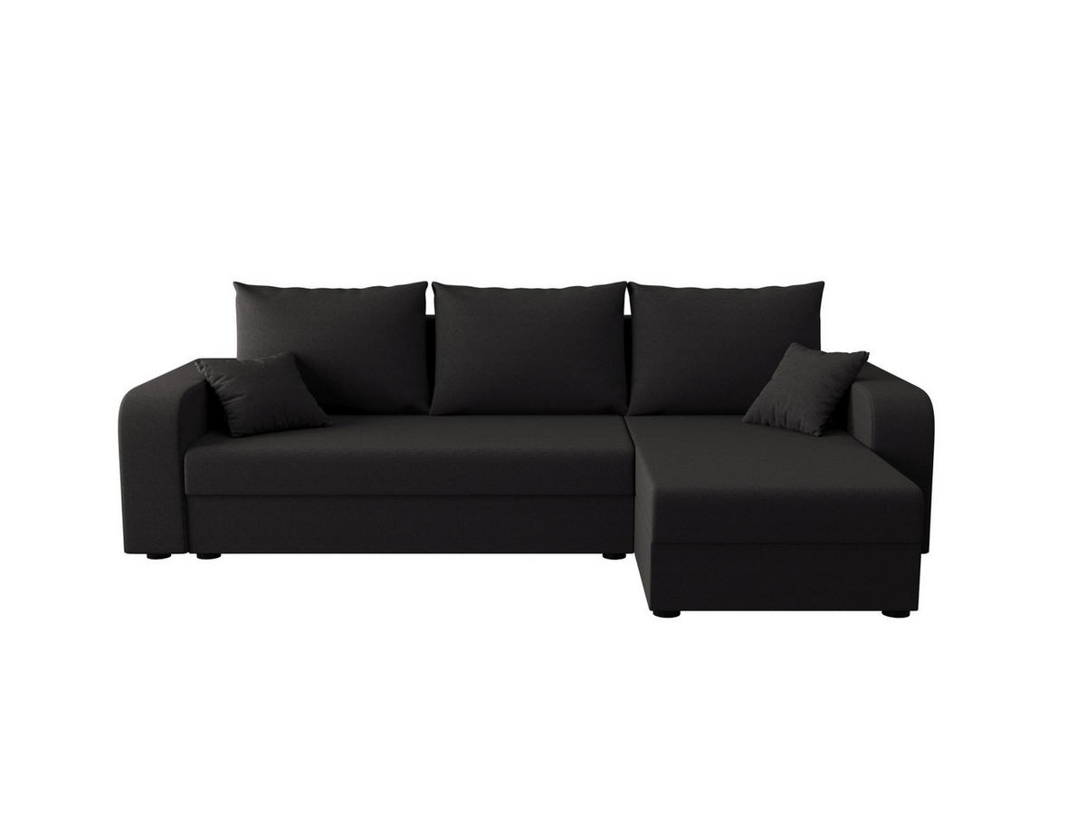 ECKSOFA HEWLET L BIS Sawana 05 Rechts mit Schlaffunktion - Schwarz, Textil (240/140cm) - Bedante
