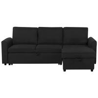 ECKSOFA Polsterbezug Schwarz rechtsseitig Nesna - Schwarz, Textil (228/145cm) - Beliani