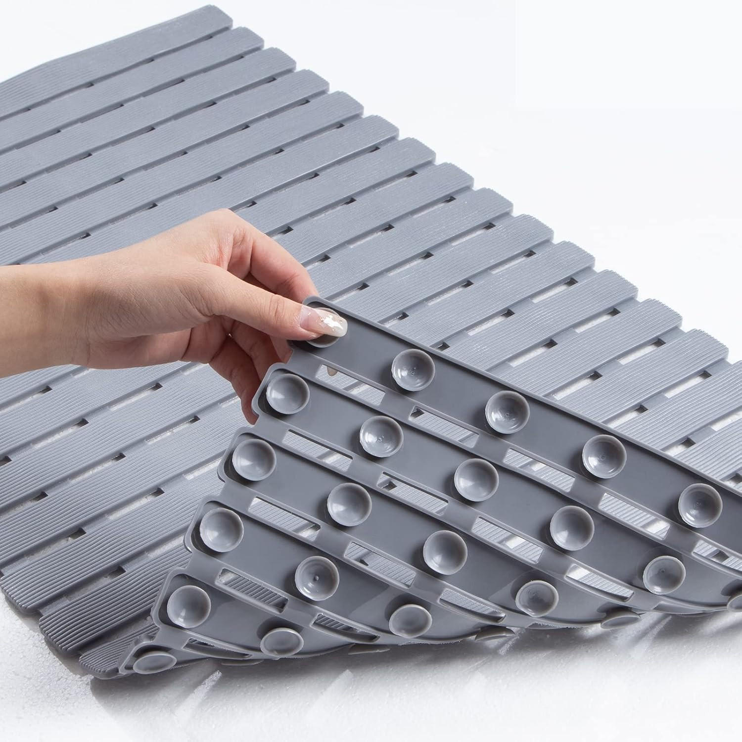 DUSCHMATTE – 40 x 70 cm – Grau – Rutschfest - Grau, Kunststoff (40/6cm)