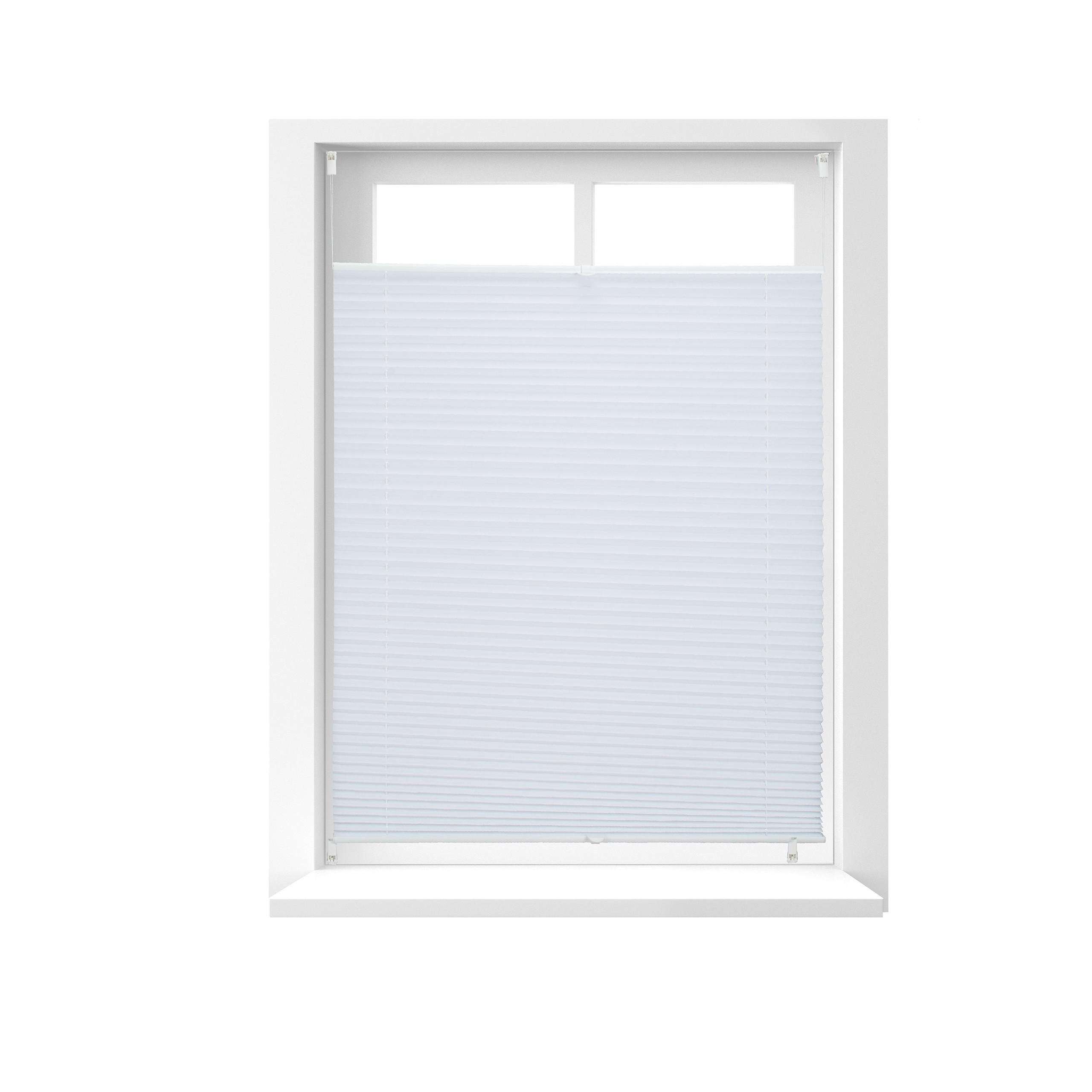 PLISSEGARDIN Vit utan borrning halvtransparent 90x130 cm 130/90/2 cm