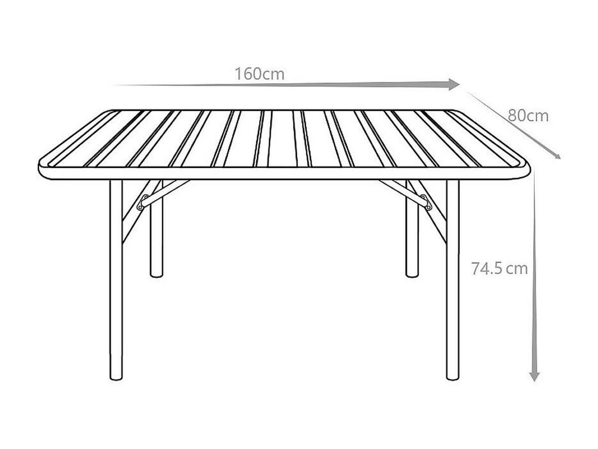 GARTENTISCH - 4 Personen, 6 Personen - metall - anthrazitgrau Mirmande - Anthrazit, Metall (80/160/74.5cm) - Vente-Unique