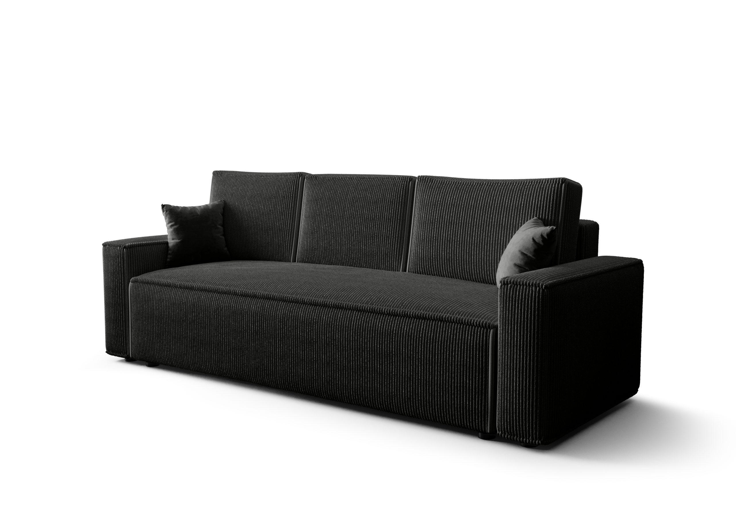 SCHLAFSOFA mit Bettkasten Eldon Schwarz - Schwarz, Textil (230/89/85cm) - Fedve