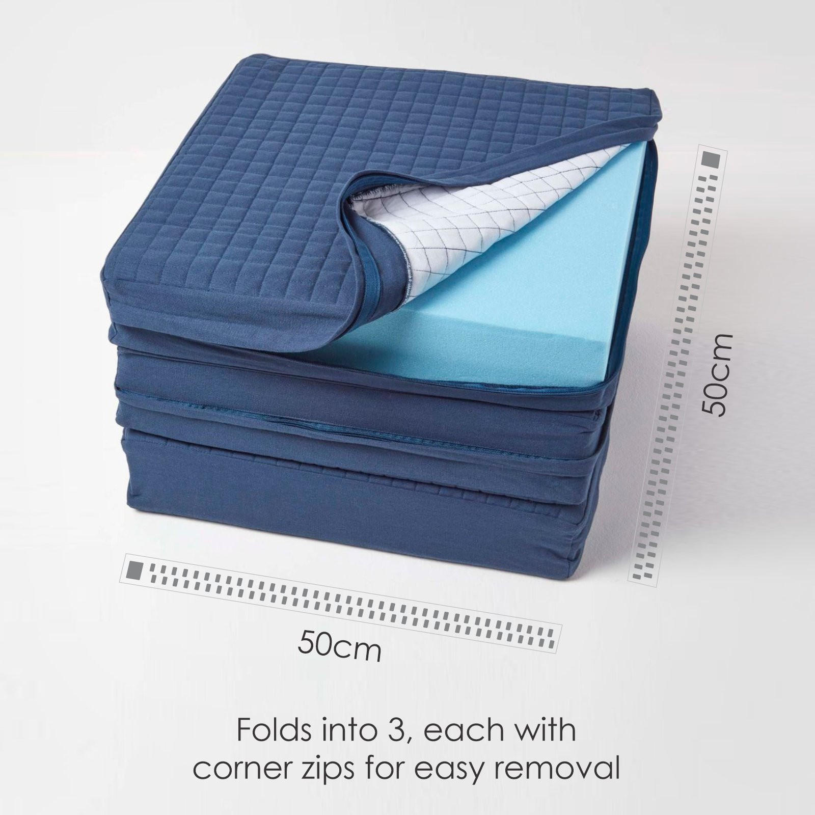 SOFA-AUFLAGE dunkelblau 150/50/10 cm – großes Sitzkissen orthopädisch - Dunkelblau, Textil (150/50/10cm) - Homescapes