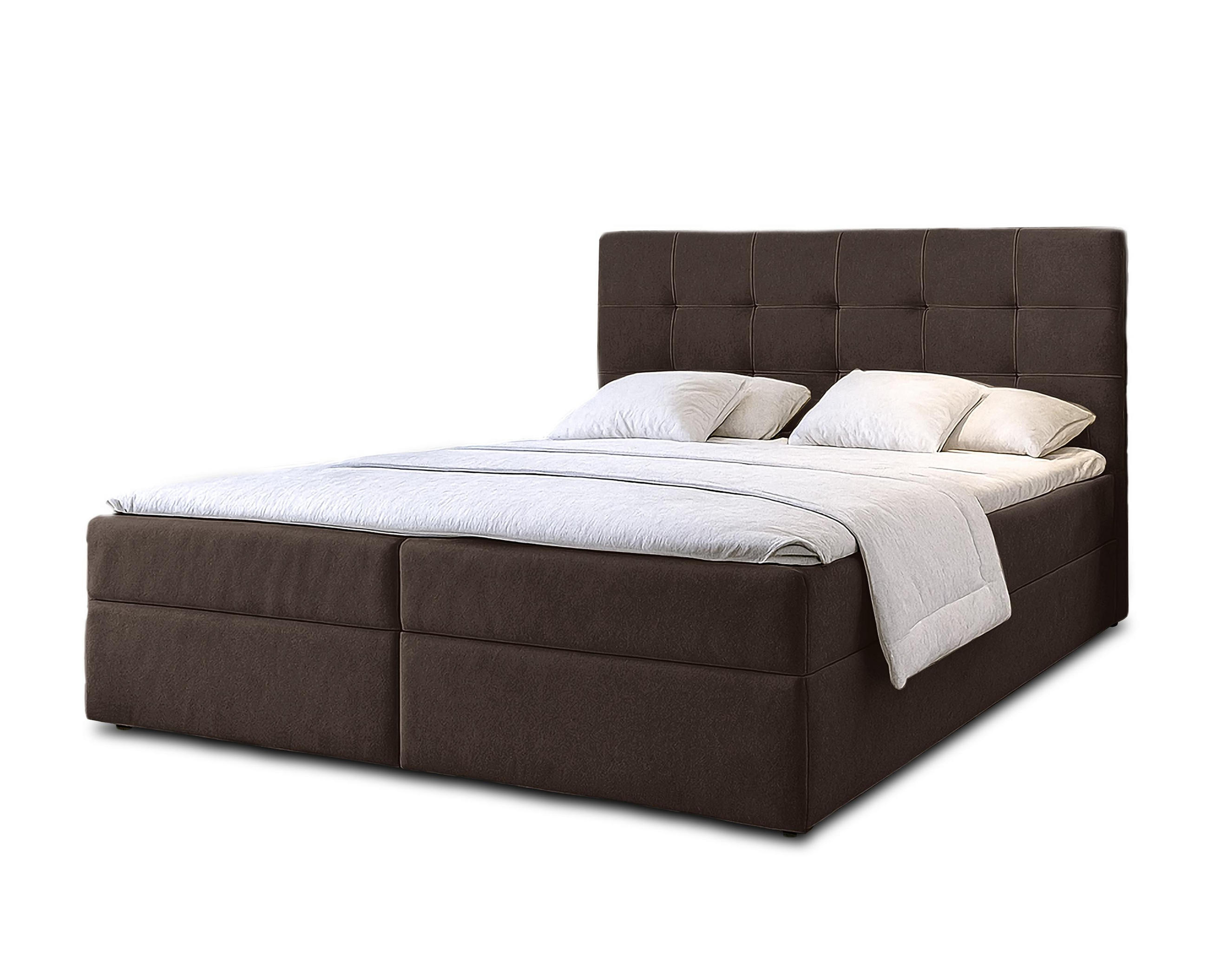 BOXBETT GECETENI 180x200 cm mit Bettkasten und Matratze - Braun - Schwarz/Braun, Holz/Holzwerkstoff (180/200cm) - AX Living