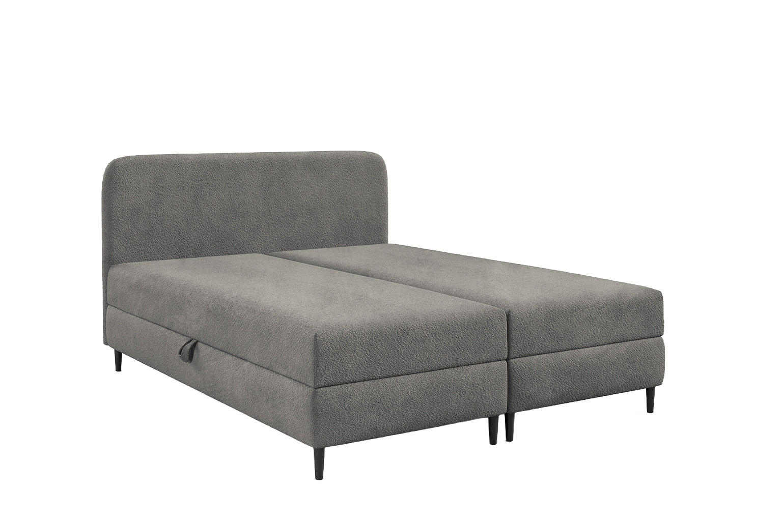 KONTINENTÁLNÍ POSTEL se dvěma úložnými prostory, buklé tkanina Lambi, Tmavě šedá, 160x200 cm, FUBU - tmavě šedá, dřevo (160/200cm) - Kaiser Möbel