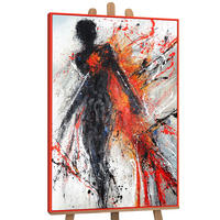 GEMÄLDE Flammende Anmut Schattenfugenrahmen Rot 120x80 cm - Rot, Holz (120/80cm) - YS-art gallery