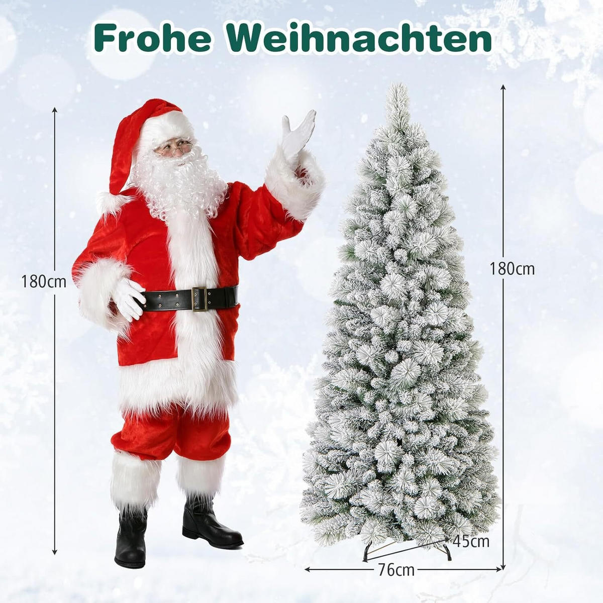 WEIHNACHTSBAUM 180cm Grün - Grün, Metall (180cm) - COSTWAY