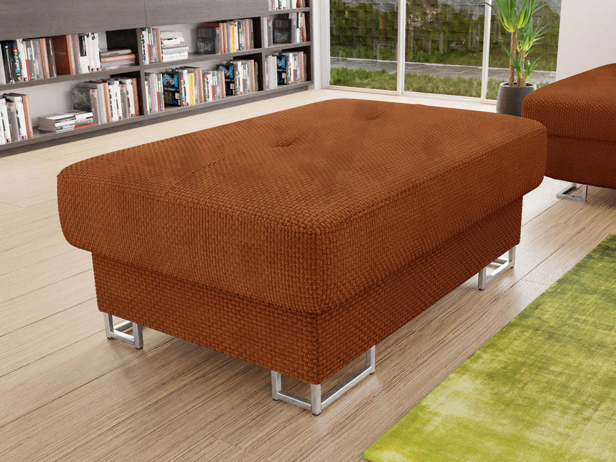 POLSTERHOCKER Cotere - Silberfarben/Braun, Holz/Textil (104/42/67cm) - MIRJAN24