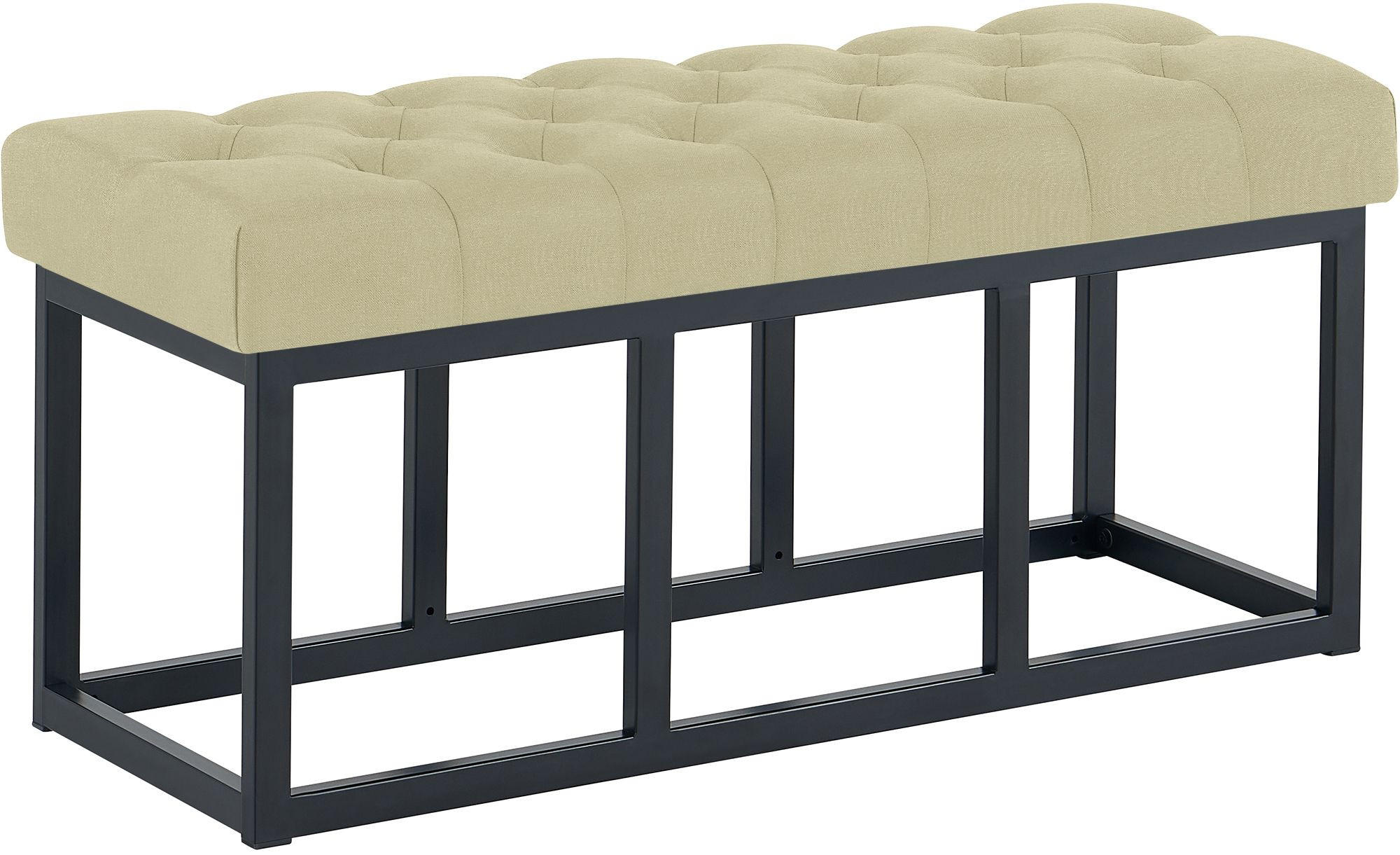 SITZBANK 100/38 cm Stoff Taupe - Taupe/Schwarz, Textil/Metall (100/46/38cm) - CLP