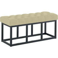SITZBANK 100/38 cm Stoff Taupe - Taupe/Schwarz, Textil/Metall (100/46/38cm) - CLP