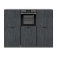 KUHINJSKI BLOK R-Line Črni beton/antracit 180 cm Brez delovne plošče - črna/antracit, leseni material (180/143/46cm) - Vicco