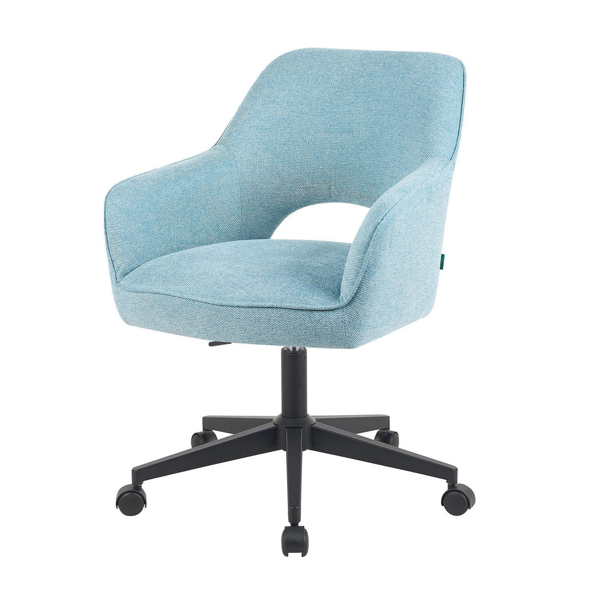 BÜROSTUHL Mika-Ilvy - Schwarz/Hellblau, Textil/Metall (60/84/65cm) - DUBI Möbel