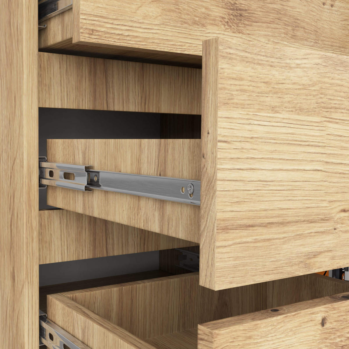 KOMMODE Eiche Artisan 97/80/35 - Eiche Artisan, Holzwerkstoff (80/97/35cm) - RAUMHIRSCH FURNITURE