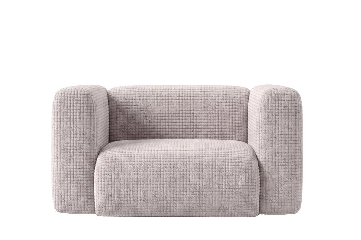 WOHNZIMMERSESSEL aus Chenille-Stoff Cremona, Hellgrau, GRETA - Hellgrau, Holz (137/70/89cm) - Kaiser Möbel