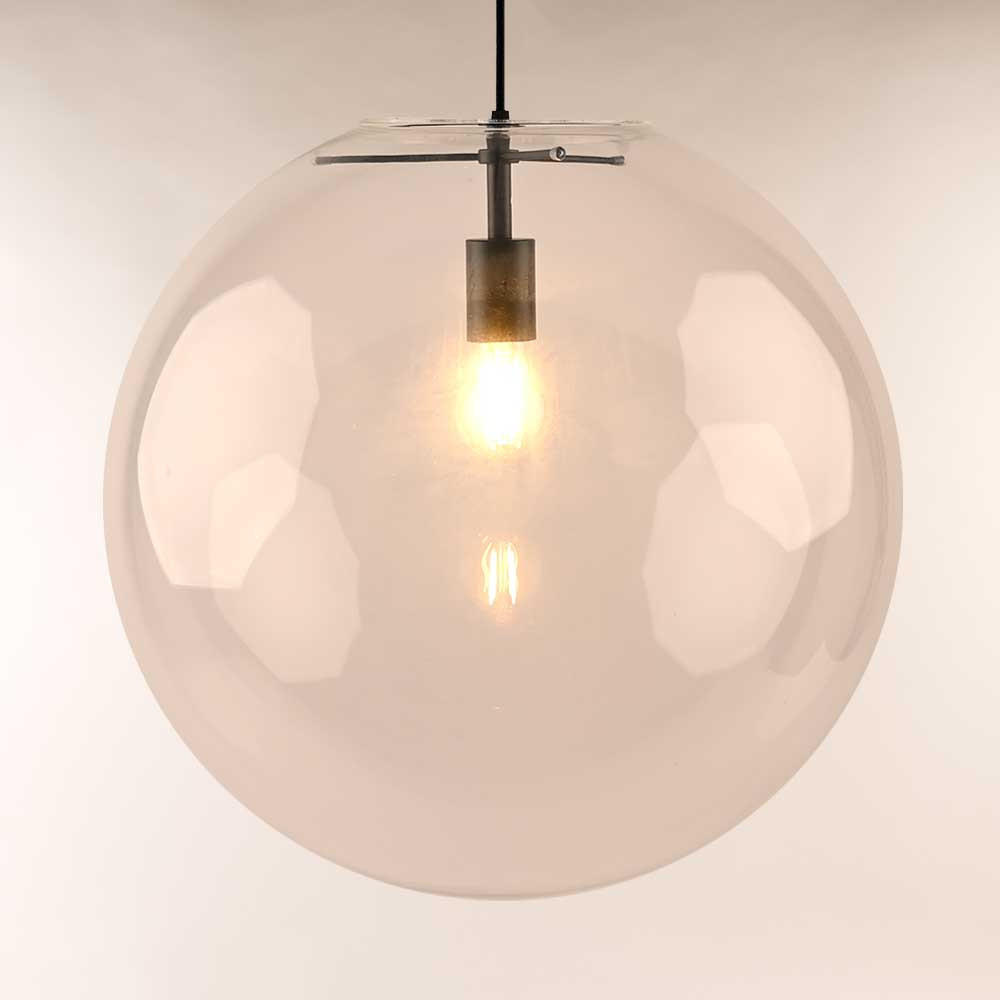 GALERIELAMPE Orb 5m Abhängung Schwarz/Klar Ø 50cm - Schwarz, Glas (50/50/50cm) - s.luce