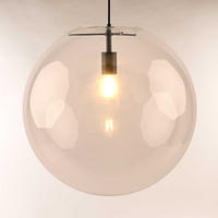 GALERIELAMPE Orb 5m Abhängung Schwarz/Klar Ø 50cm - Schwarz, Glas (50/50/50cm) - s.luce