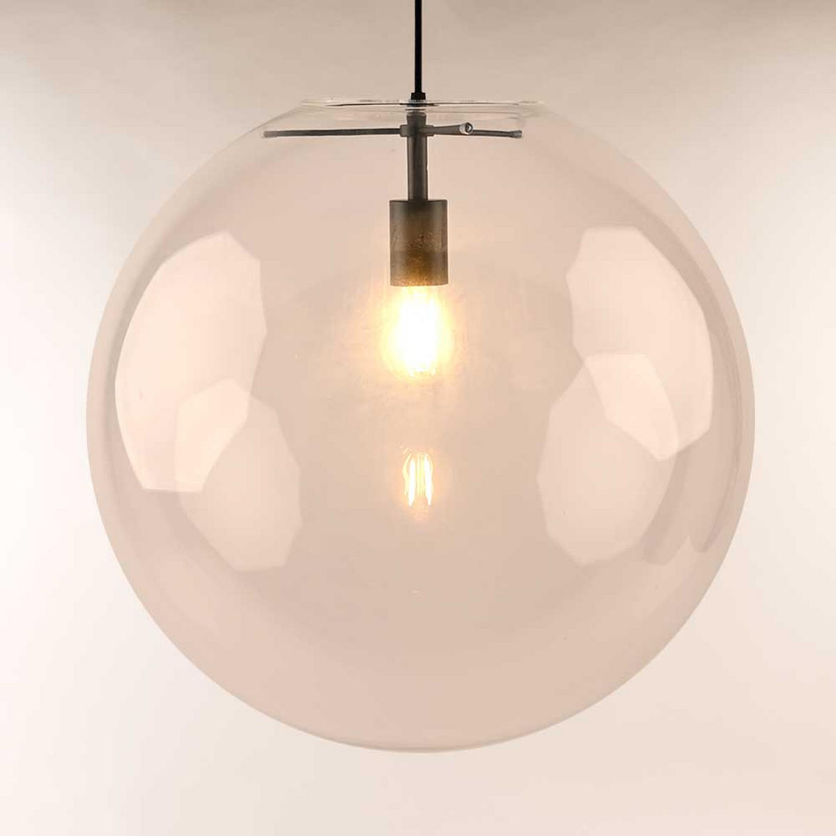 GALERIELAMPE Orb 5m Abhängung Schwarz/Klar Ø 50cm - Schwarz, Glas (50/50/50cm) - s.luce